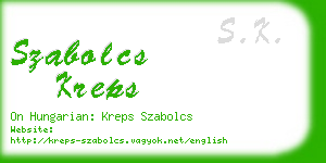 szabolcs kreps business card